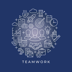 Team work, start up, business vector background