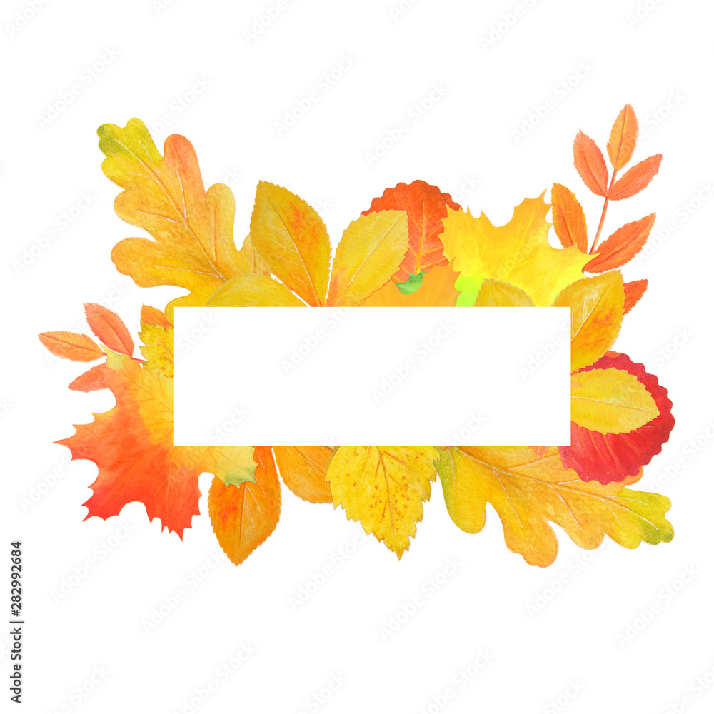 Canvas Prints frame for design with autumn leaves