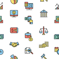 accounting, banking finance flat line icons vector