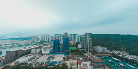 Panorama aerial view cityscape  in Eastern District of Hong Kong