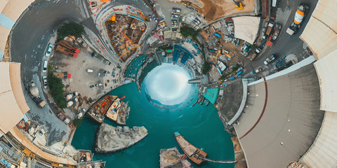 Panorama aerial view cityscape  in Eastern District of Hong Kong