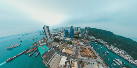 Panorama aerial view cityscape  in Eastern District of Hong Kong