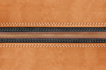 black leather with zipper for background © prapann