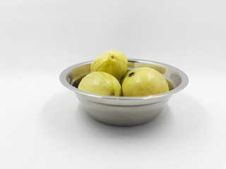 Organic Guava Fruit in White Isolated Background