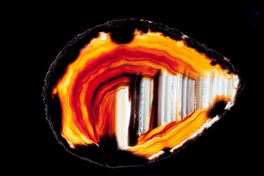 Agate quartz silica gem semi-translucent slice