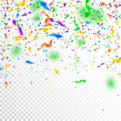 Streamers and confetti. Colorful tinsel and foil r