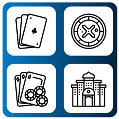 Set of fortune icons such as Poker, Roulette, Gambling, Casino , fortune