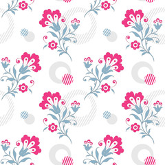 Modern floral seamless pattern for your design. Print on paper or textile. Desktop wallpaper.  Vector illustration. Background.