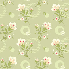 Modern floral seamless pattern for your design. Print on paper or textile. Desktop wallpaper.  Vector illustration. Background.