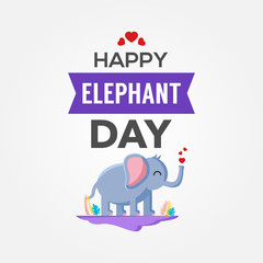 World Elephant Day Logo Design For Save Animals