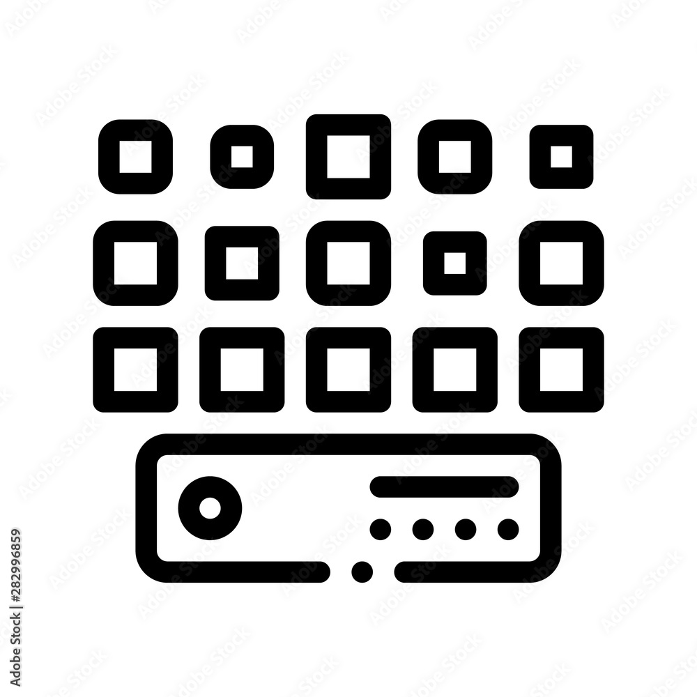 Poster networking artificial big data center vector icon sign thin line. artificial intelligence computer s