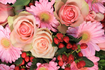 Mixed pink flowers