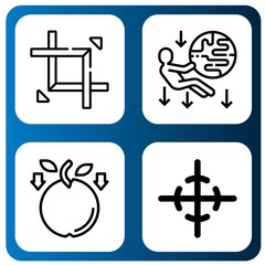 Fototapeta premium Set of minimize icons such as Expand, Gravity, Center of gravity , minimize