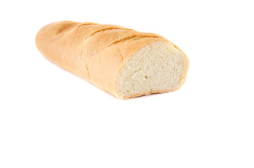 long loaf isolated on a white background. Delicious Ukrainian bread