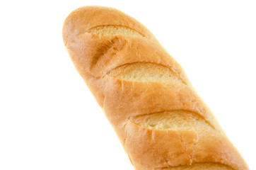 long loaf isolated on a white background. Delicious Ukrainian bread