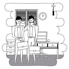 Businessmen avatar cartoon design vector illustration