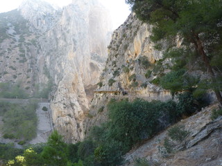 Royal Trail (El Caminito del Rey) in gorge Chorro, Malaga province