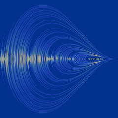 Blue audio wave background. Digital music player banner