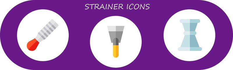 strainer icon set