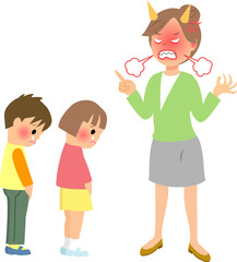 叱られている子供