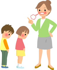 叱られている子供