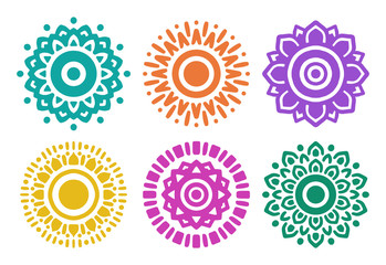 Beautiful Mandala Set. Round Decoration Ornaments For Your Individual Design.