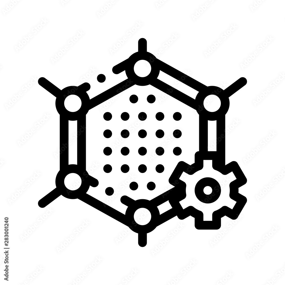 Aufkleber artificial graphene technology vector sign icon thin line. artificial intelligence graphene technolo
