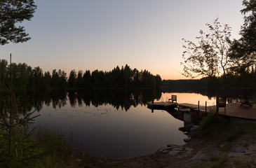 Setting sun in eastern Finland