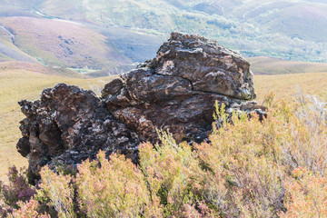 rock formation in mountain plain