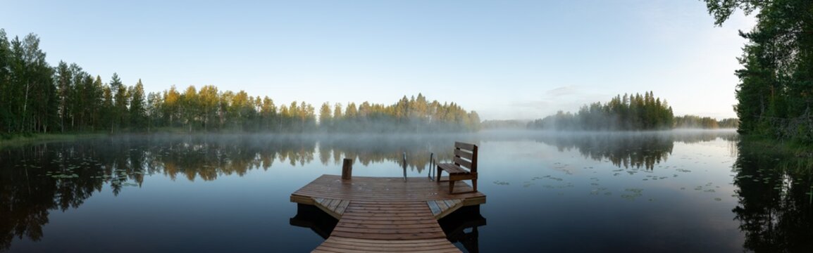 Misty morning in eastern Finland