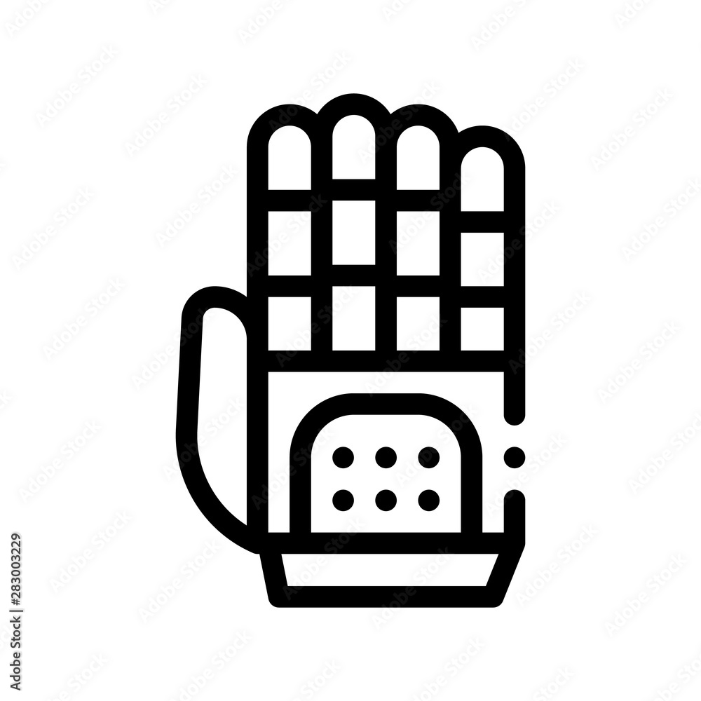 Poster cyber hand artificial intelligence vector icon sign thin line. artificial intelligence robot detail 