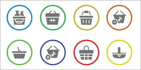 shopping basket icon set