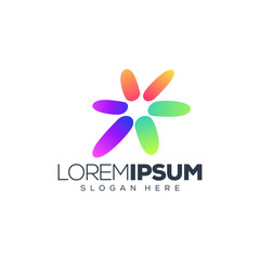 colorful circle logo design vector illustration