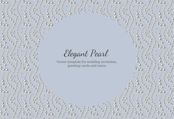 Elegant template with pearl pattern. Vector design for banners, cards, wedding invitation.
