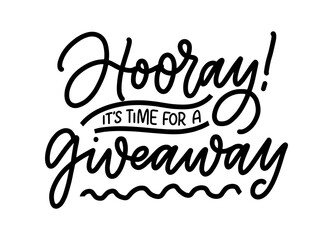 Vintage card with giveaway lettering. Calligraphy text. Decoration template. Vector illustration for holiday design.