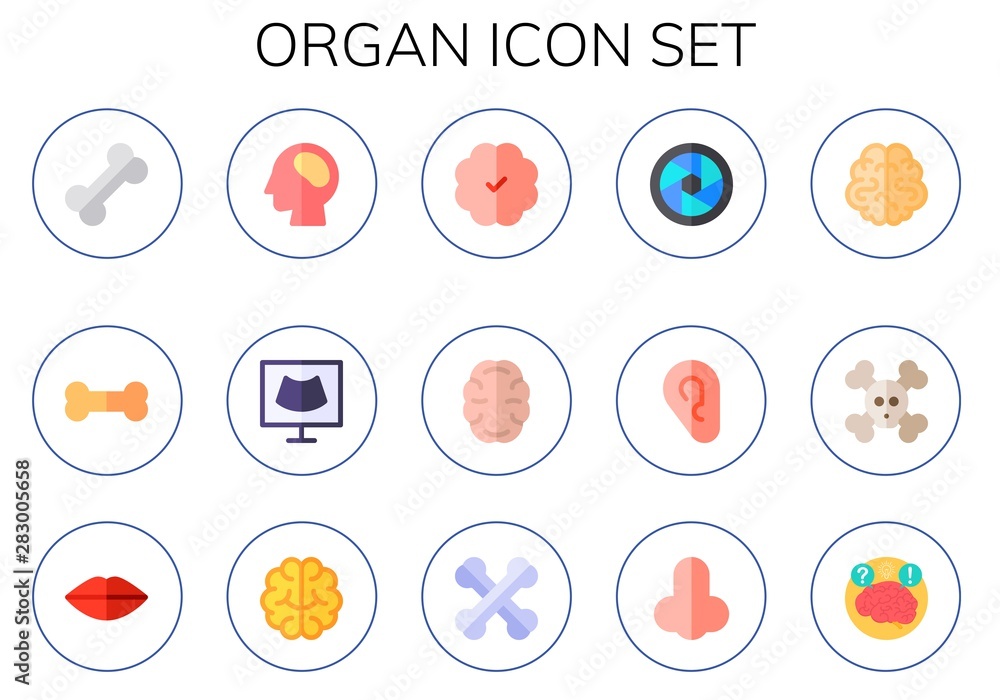 Sticker organ icon set