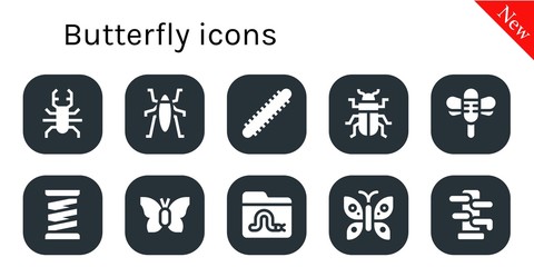 butterfly icon set