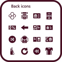 back icon set