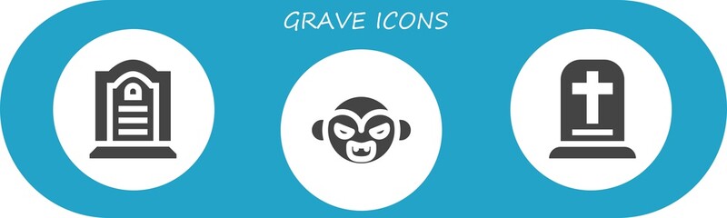 grave icon set