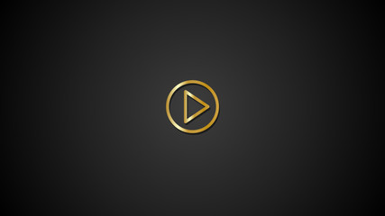 Gold Icon -Play Button- Gold Gradient Icons design for print, website and presentation
