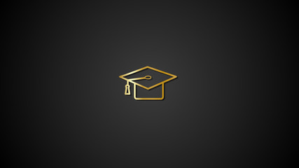 Gold Icon -University- Gold Gradient Icons design for print, website and presentation