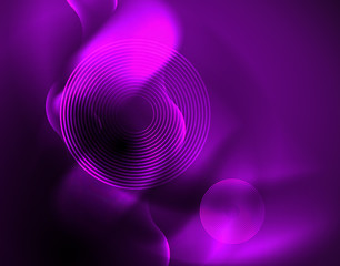 Shiny neon geometric waves template