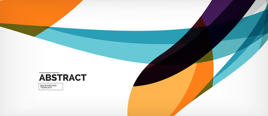 Colorful wave lines abstract background, color line for business or techno presentation