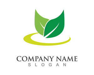 Vector leaves green nature logo template symbol