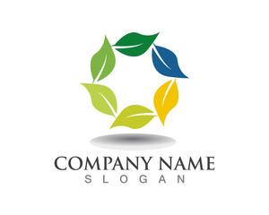 Vector leaves green nature logo template symbol