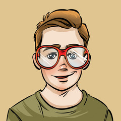 funny man with glasses