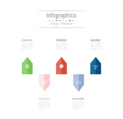 Infographic design elements for your business data with 5 options, parts, steps, timelines or processes. Vector Illustration.