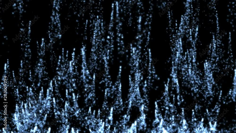 Poster abstract blue particles like bubbles rise to the top of the screen. beautiful floating particles wit