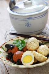homemade tea eggs, Taiwanese food