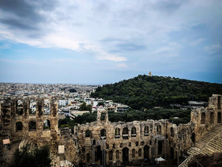 Fototapeta na wymiar streets and buildings in athens, greece - acropolis